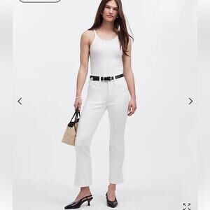 Copied - Madewell Mid Rise Kick Out Crop Jeans White Size 27